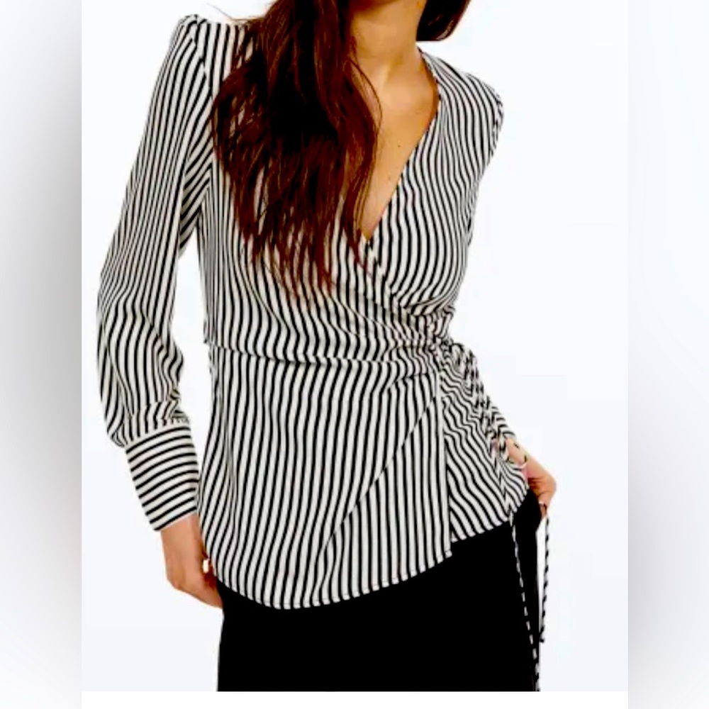 Striped wrap blouse… Brand New… never worn.
